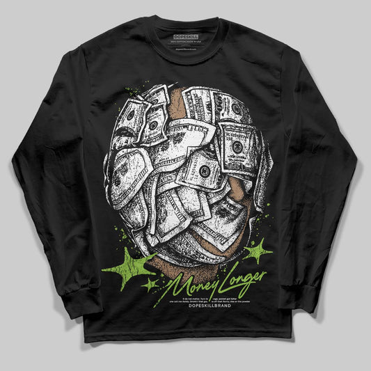 Neon Green Sneakers DopeSkill Long Sleeve T-Shirt Money Longer Graphic Streetwear - Black