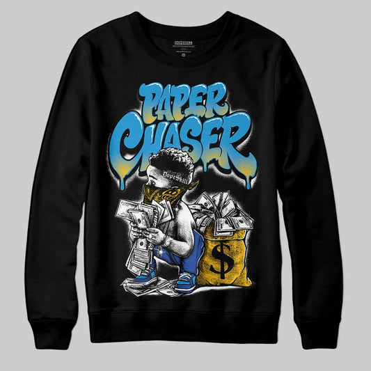 Royal Blue Sneakers DopeSkill Sweatshirt Paper Chaser Boy Graphic Streetwear - Black