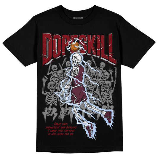 Jordan 5 Retro Burgundy (2023) DopeSkill T-Shirt Thunder Dunk Graphic Streetwear - Black 