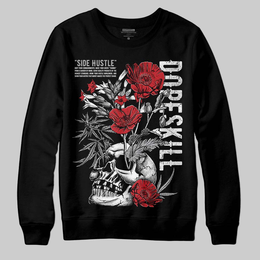 Jordan 4 OG “White Cement” DopeSkill Sweatshirt Side Hustle Graphic Streetwear - Black