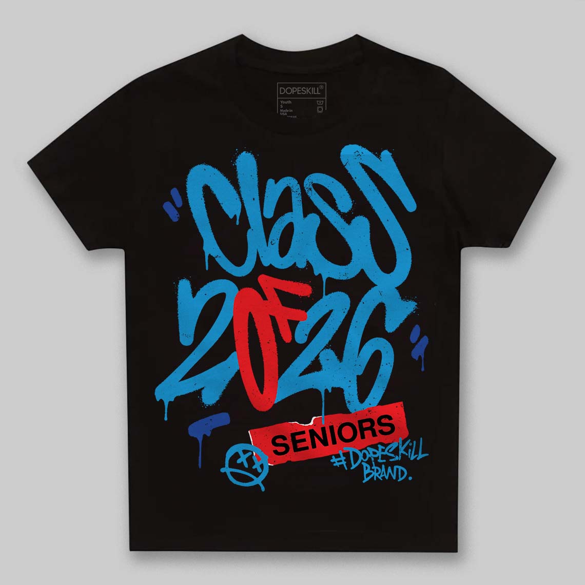 Royal Blue Sneakers DopeSkill Toddler Kids T-shirt Class of 2026 Graphic Streetwear - Black