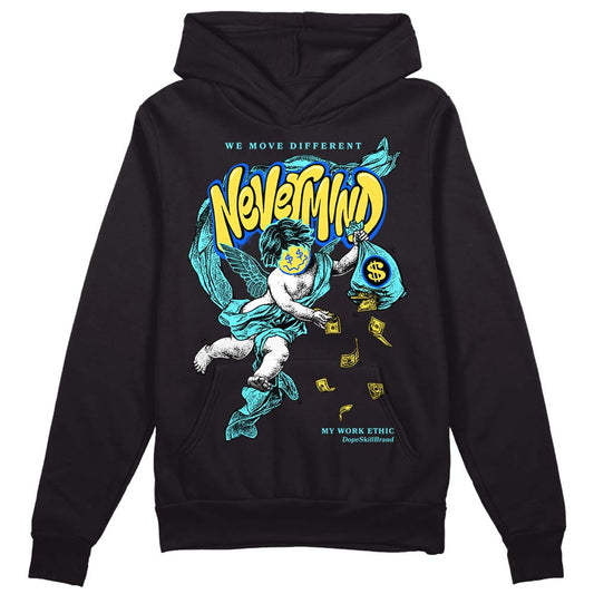 Jordan 5 Aqua DopeSkill Hoodie Sweatshirt Nevermind Graphic Streetwear - Black