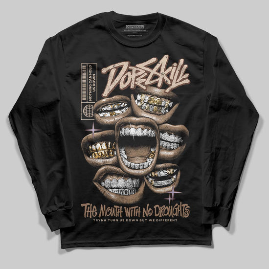 Harris Tweed x Wmns Dunk Low 'Sesame' DopeSkill Long Sleeve T-Shirt The Mouth With No Droughts Graphic Streetwear - Black