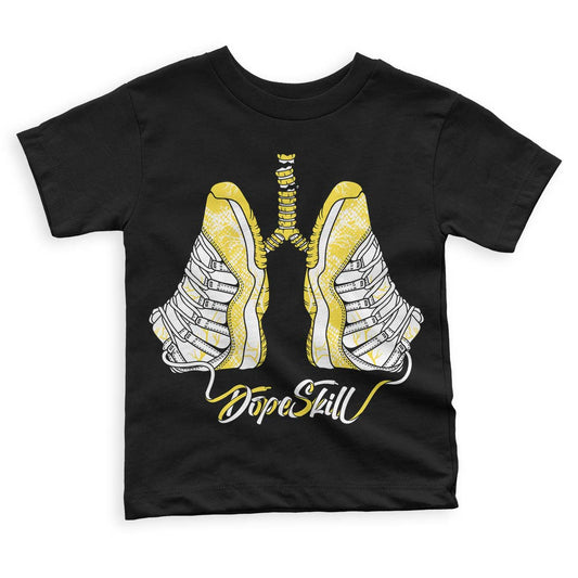 Jordan 11 Low 'Yellow Snakeskin' DopeSkill Toddler Kids T-shirt Breathe Graphic Streetwear - Black