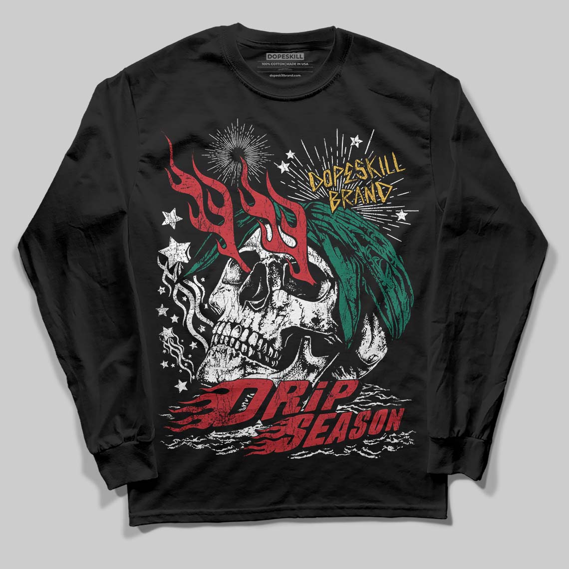 Jordan 3 Mexico 'El Vuelo' DopeSkill T-Shirt Long Sleeve T-Shirt Drip Season Graphic Streetwear - Black