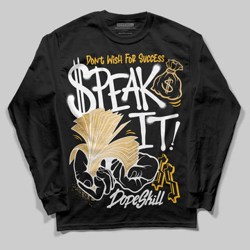 Jordan 12 Retro 'Taxi' 2025 DopeSkill Long Sleeve T-Shirt Speak It Graphic Streetwear - Black