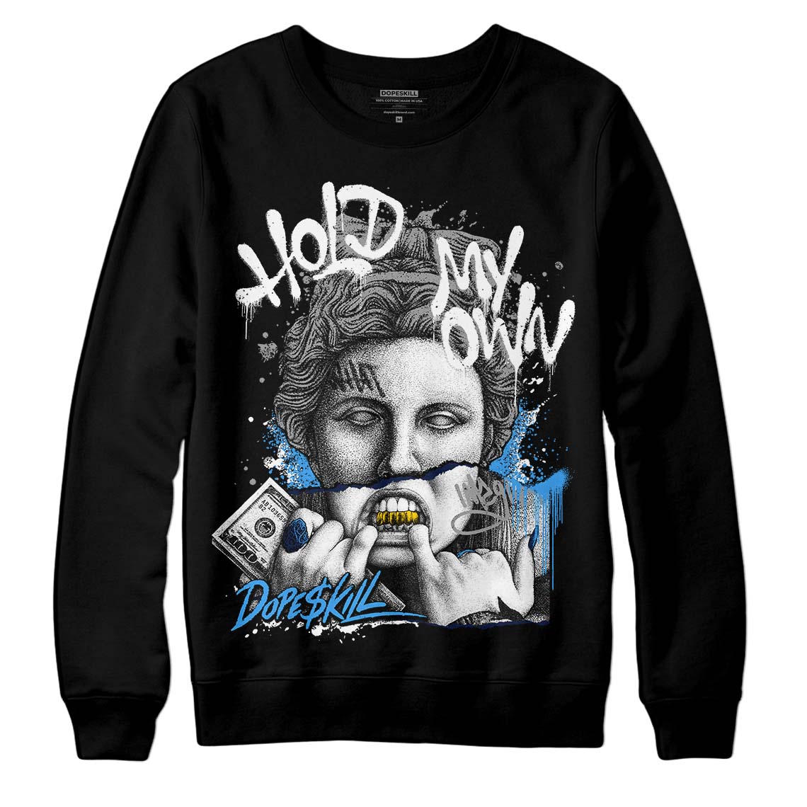 Jordan 3 "Midnight Navy" DopeSkill Sweatshirt Hold My Own Graphic Streetwear - Black