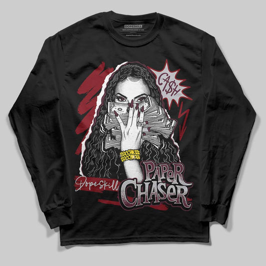 Jordan 5 Retro Burgundy (2023) DopeSkill Long Sleeve T-Shirt NPC Graphic Streetwear - Black