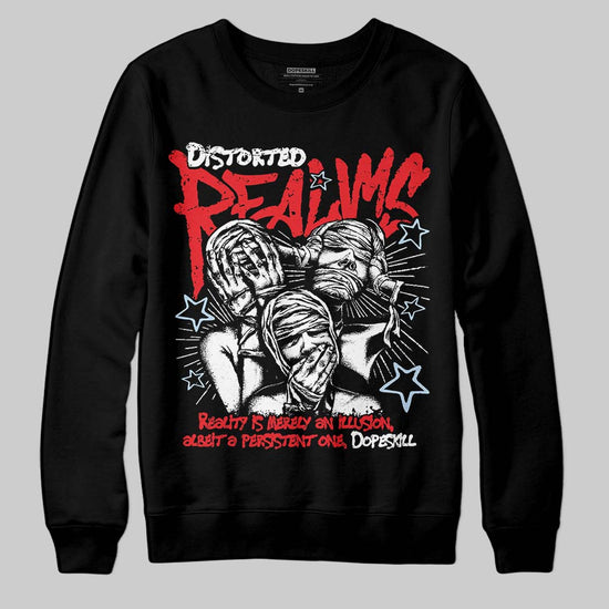 Jordan 11 Retro Cherry DopeSkill Sweatshirt Distorted Realms Graphic Streetwear - Black