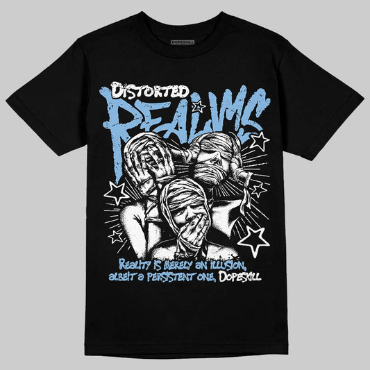 Jordan 6 University Blue DopeSkill T-Shirt Distorted Realms Graphic Streetwear - Black