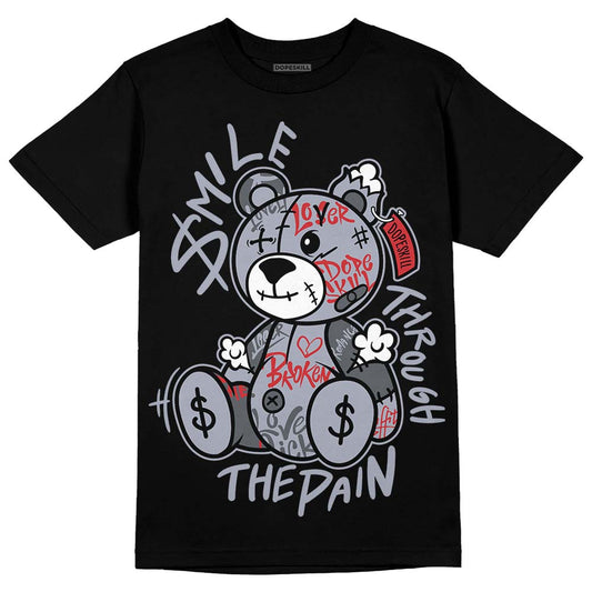 Jordan 4 “Bred Reimagined” DopeSkill T-Shirt Smile Through The Pain Graphic Streetwear - Black