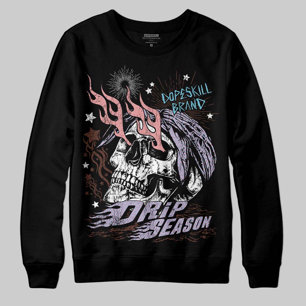 Harris Tweed x Dunk Low Denim Turquoise and Baroque Brown DopeSkill Sweatshirt Drip Season Graphic Streetwear - Black
