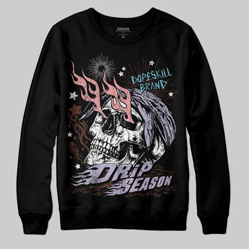 Harris Tweed x Dunk Low Denim Turquoise and Baroque Brown DopeSkill Sweatshirt Drip Season Graphic Streetwear - Black