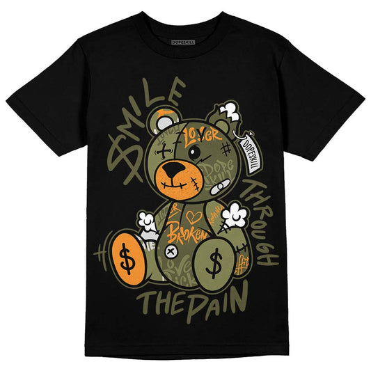Jordan 5 "Olive" DopeSkill T-Shirt Smile Through The Pain Graphic Streetwear - Black 