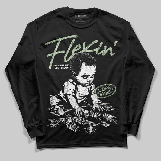 Jordan 4 WMNS “Seafoam” (2025) DopeSkill Long Sleeve T-Shirt Flexin' Graphic Streetwear - Black