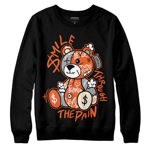 Jordan 3 Georgia Peach DopeSkill Sweatshirt Smile Through The Pain Graphic Streetwear - Black