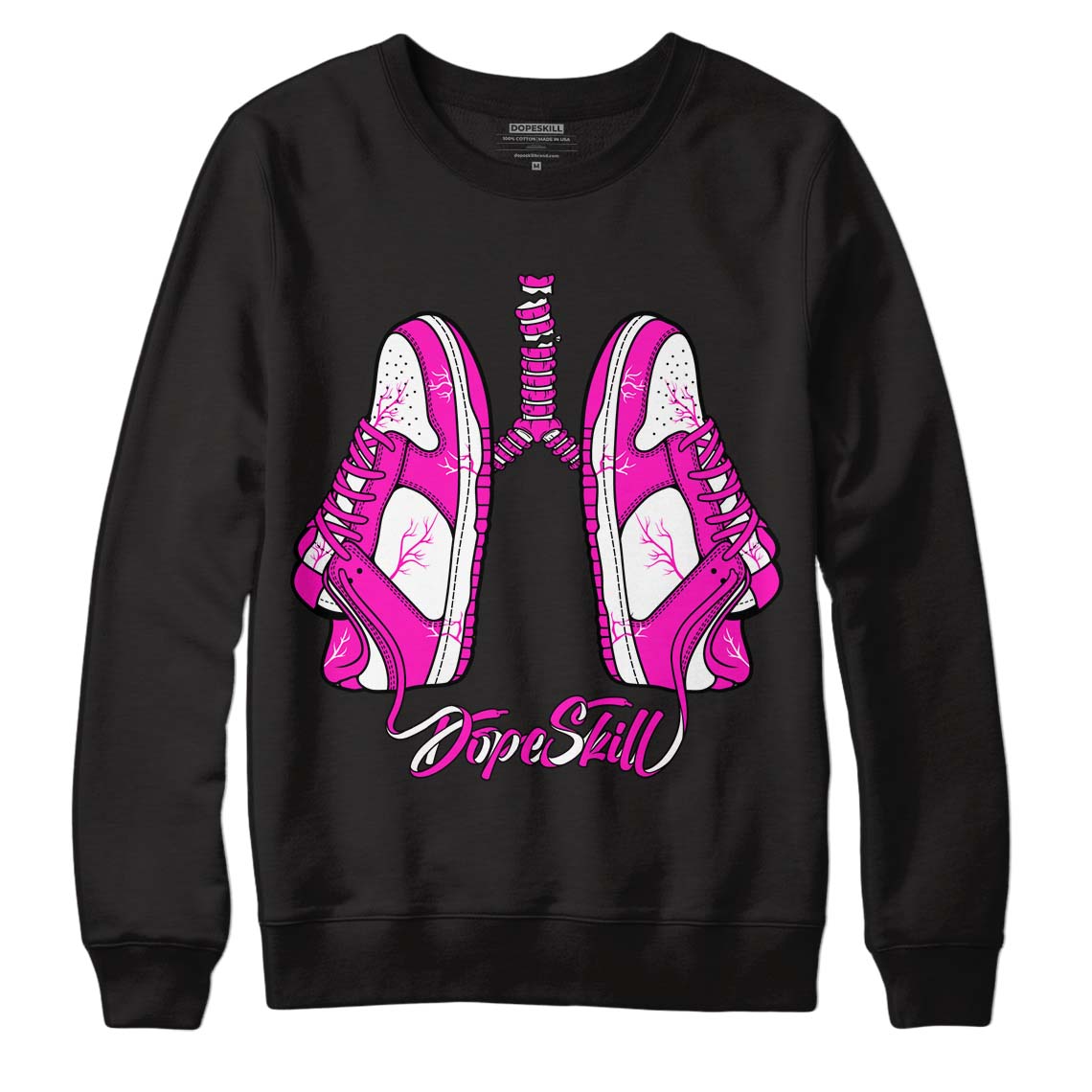 Dunk Low GS “Active Fuchsia” DopeSkill Sweatshirt Breathe Graphic Streetwear - Black