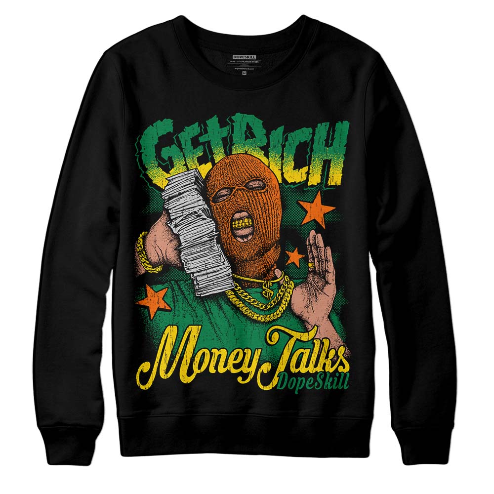 Green Sneakers DopeSkill Sweatshirt Get Rich Graphic Streetwear - Black