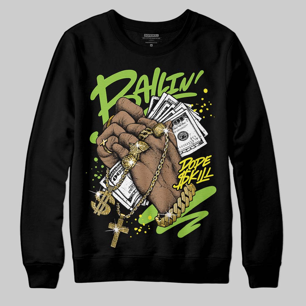Neon Green Sneakers DopeSkill Sweatshirt Always Ballin' Graphic Streetwear - Black