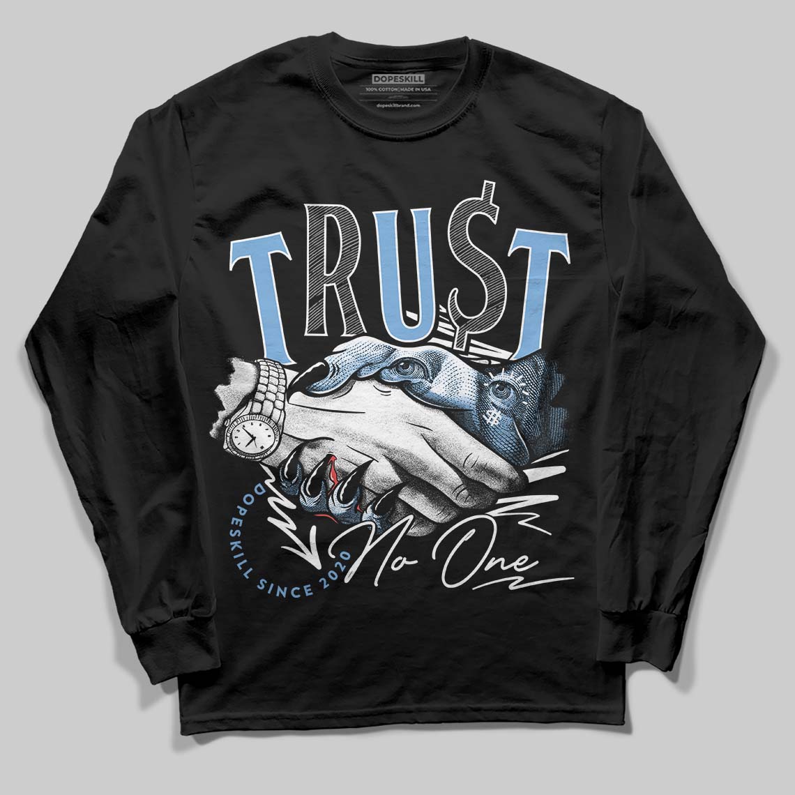 Jordan 12 Retro 'Melo' DopeSkill Long Sleeve T-Shirt Trust No One Graphic Streetwear - Black