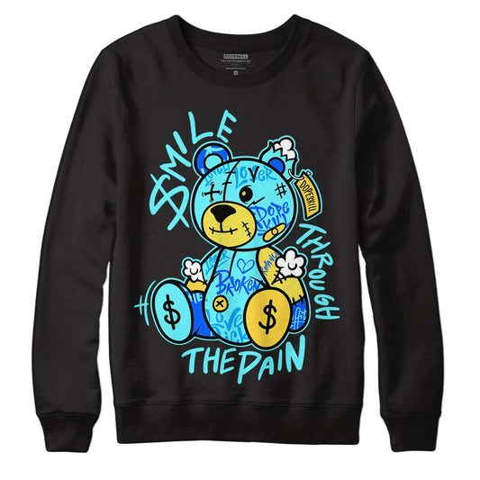 Jordan 5 Aqua DopeSkill Sweatshirt Smile Through The Pain Graphic Streetwear  - Black