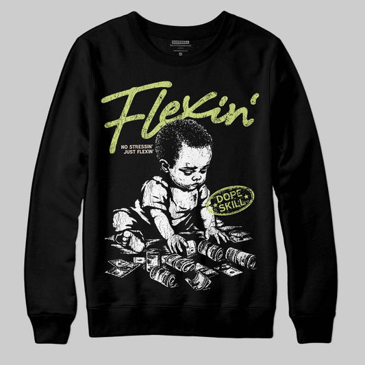 Jordan 5 “Luminous Green” DopeSkill Sweatshirt Flexin' Graphic Streetwear - Black