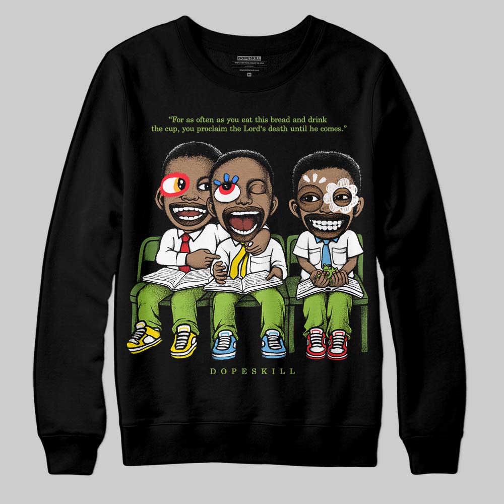 Nike SB Dunk Low Chlorophyll DopeSkill Sweatshirt First Sunday Graphic Streetwear - Black