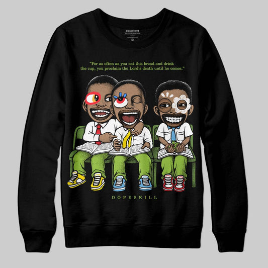 Nike SB Dunk Low Chlorophyll DopeSkill Sweatshirt First Sunday Graphic Streetwear - Black