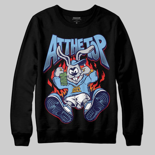 University Blue Sneakers DopeSkill Sweatshirt At The Top Graphic Streetwear - Black