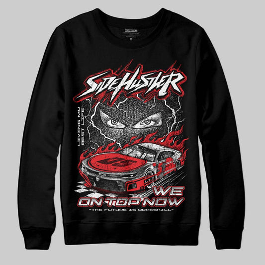 Black and White Sneakers DopeSkill Sweatshirt New Side Hustler Graphic Streetwear - Black