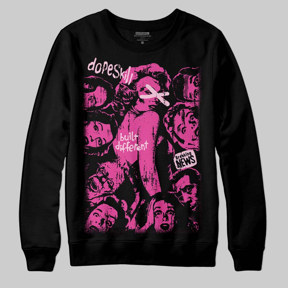 Pink Sneakers DopeSkill Sweatshirt Built Different Graphic Streetwear - Black
