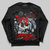 Jordan 11 Retro Cherry DopeSkill Long Sleeve T-Shirt Drip Season Graphic Streetwear - Black