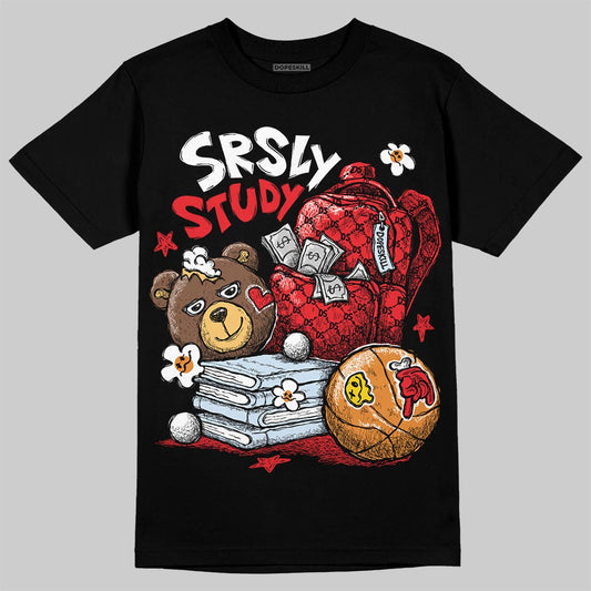 Jordan 11 Retro Cherry DopeSkill T-Shirt SRSLY Study Graphic Streetwear - Black