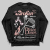 Jordan 1 Low OG “Rust Pink” DopeSkill Long Sleeve T-Shirt Broken Bones Graphic Streetwear - Black