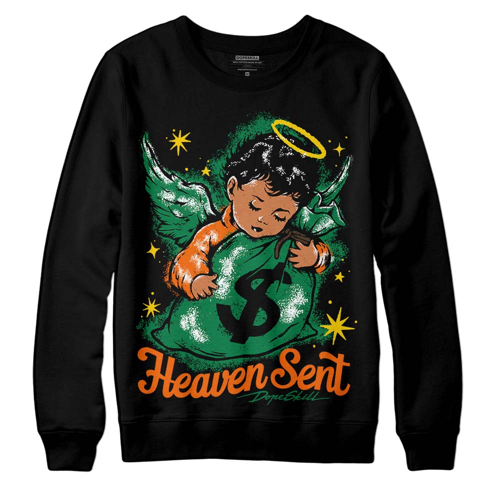 Green Sneakers DopeSkill Sweatshirt Heaven Sent Graphic Streetwear - Black