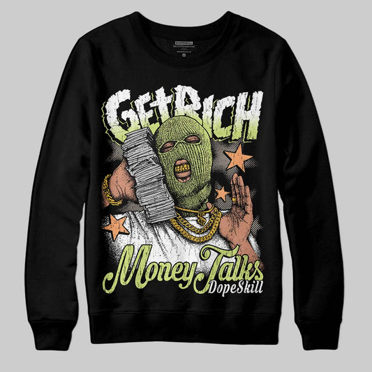 Jordan 5 “Luminous Green” DopeSkill Sweatshirt Get Rich Graphic Streetwear - Black