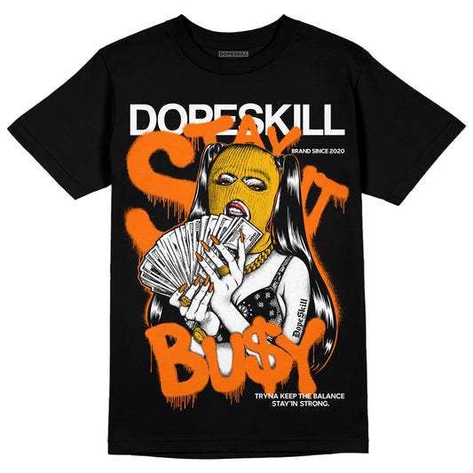 Orange, Black & White Sneakers DopeSkill T-Shirt Stay It Busy Graphic Streetwear - Black