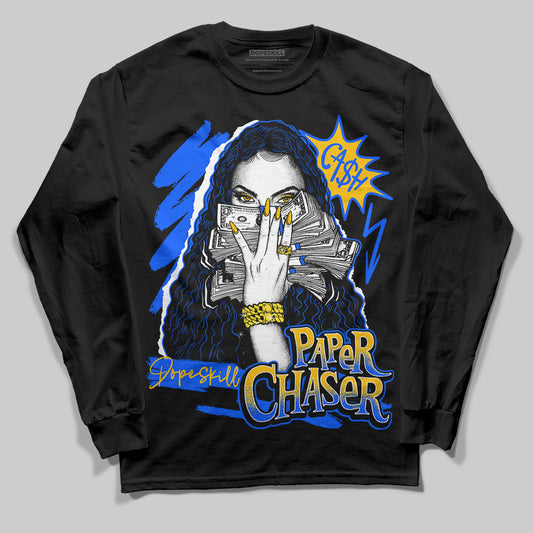 Royal Blue Sneakers DopeSkill Long Sleeve T-Shirt NPC Graphic Streetwear - Black