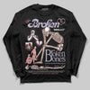 Harris Tweed x Dunk Low Denim Turquoise and Baroque Brown DopeSkill Long Sleeve T-Shirt Broken Bones Graphic Streetwear - Black