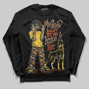 Yellow Sneakers DopeSkill Long Sleeve T-Shirt My Grind Won't Let Me Lose Graphic Streetwear - Black