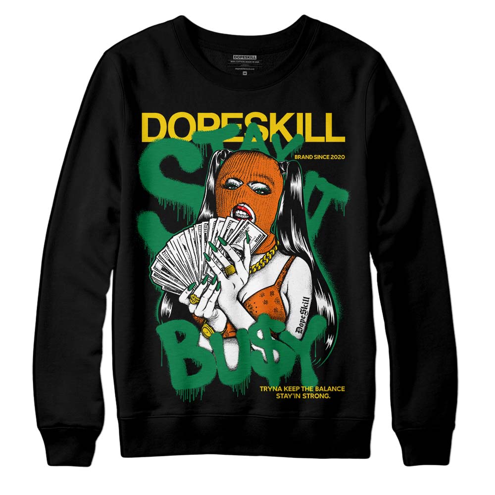 Green Sneakers DopeSkill Sweatshirt Stay It Busy Graphic Streetwear - Black
