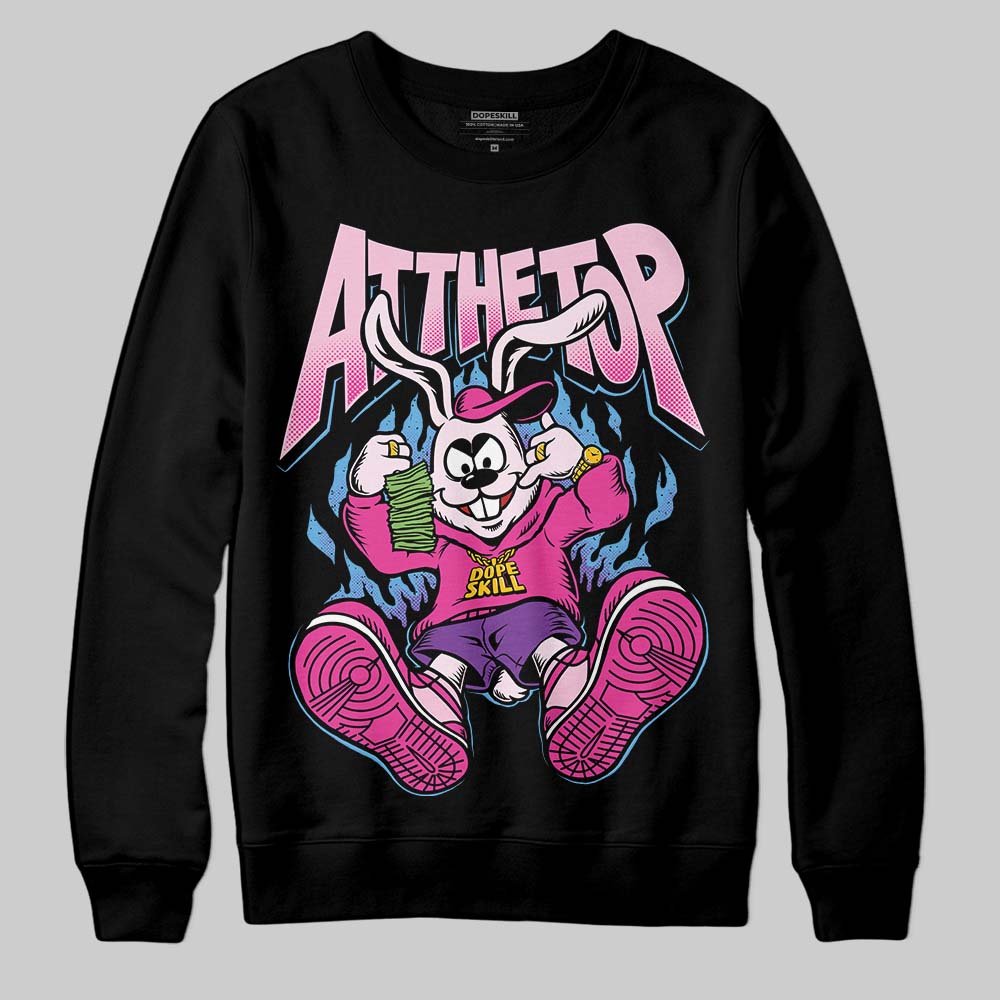 Pink Sneakers DopeSkill Sweatshirt At The Top Graphic Streetwear - Black