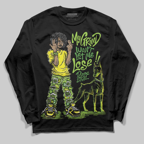 Neon Green Sneakers DopeSkill Long Sleeve T-Shirt My Grind Won't Let Me Lose Graphic Streetwear - Black