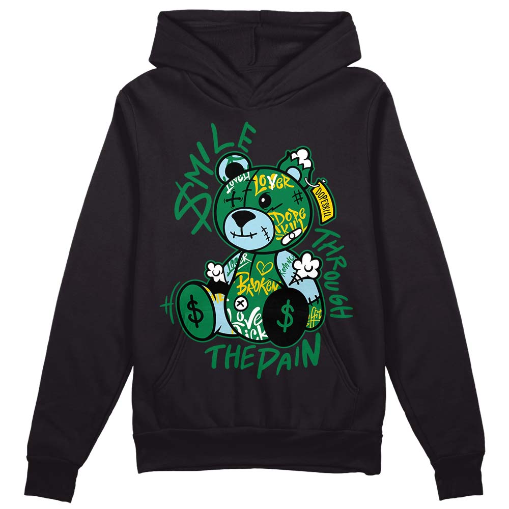 Jordan 5 “Lucky Green” DopeSkill Hoodie Sweatshirt Smile Through The Pain Graphic Streetwear - Black