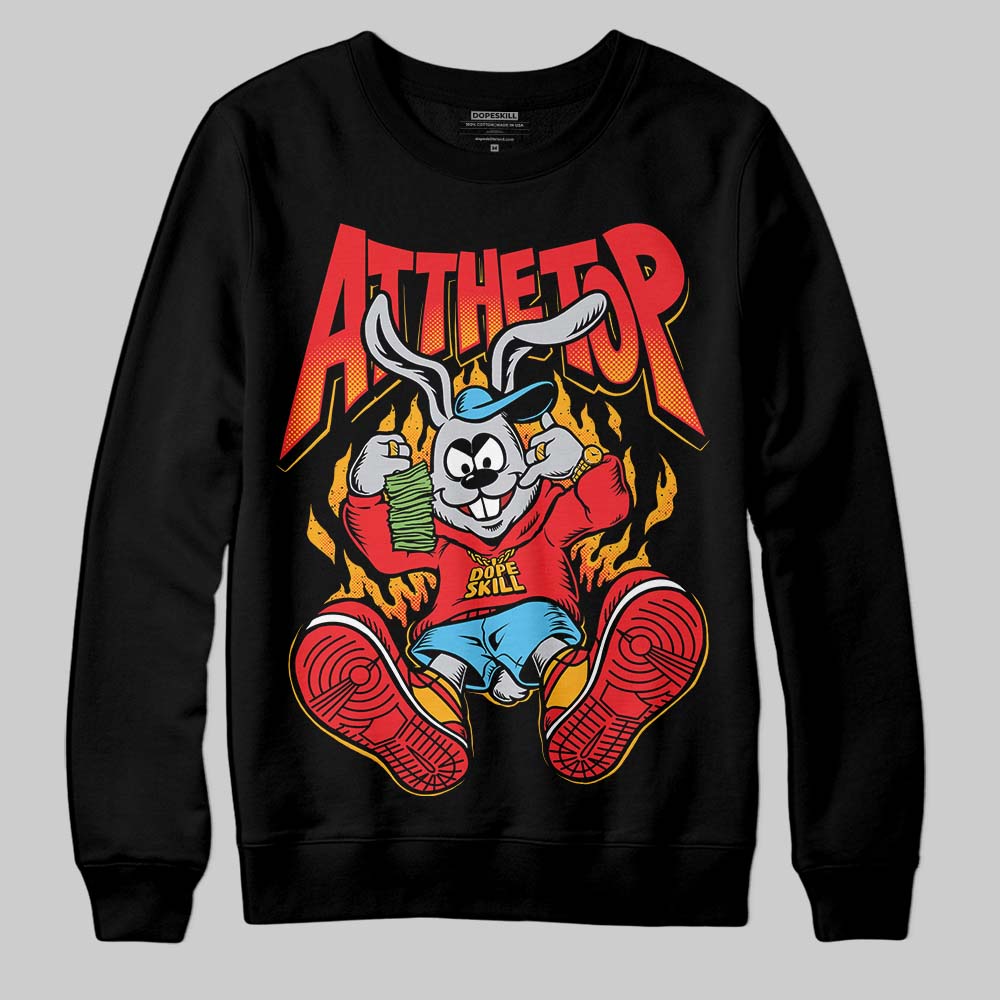 Red Sneakers DopeSkill Sweatshirt At The Top Graphic Streetwear - Black