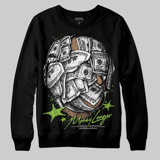 Neon Green Sneakers DopeSkill Sweatshirt Money Longer Graphic Streetwear - Black
