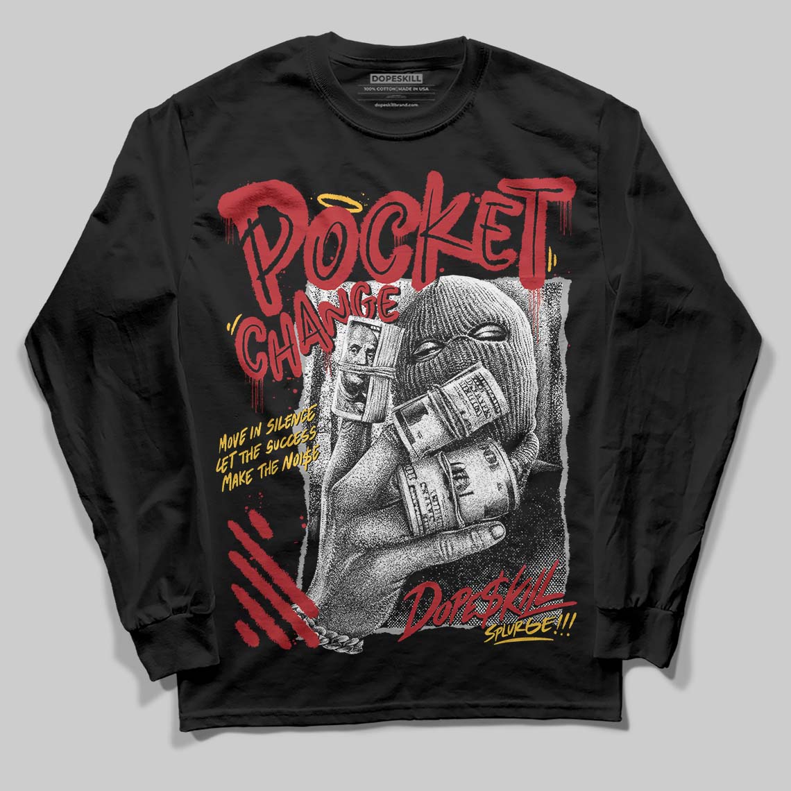 Jordan 14 Golf “Last Shot” DopeSkill Long Sleeve T-Shirt Pocket Change Graphic Streetwear - Black