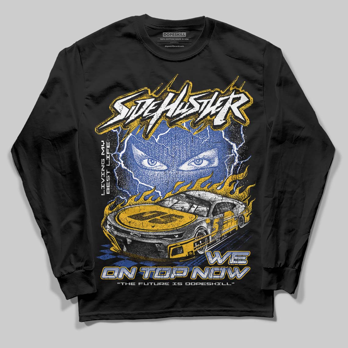Royal Blue Sneakers DopeSkill Long Sleeve T-Shirt Flexin' Graphic Streetwear - Black