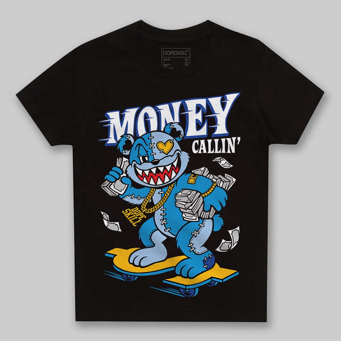 Royal Blue Sneakers DopeSkill Toddler Kids T-shirt Money Callin' Graphic Streetwear - Black