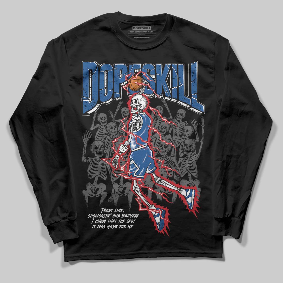 Jordan 1 Low OG “Storm Blue” DopeSkill Long Sleeve T-Shirt Thunder Dunk Graphic Streetwear - Black